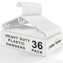 Cabides de plástico Amber Home Super Heavy Duty, pacote com 36, brancos Cabides de plástico Amber Home Super Heavy Duty, pacote com 36, brancos