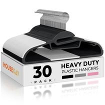 Cabides de plástico HOUSE DAY Black, pacote com 30 unidades, economizando espaço Cabides de plástico HOUSE DAY Black, pacote com 30 unidades, economizando espaço