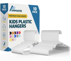 Cabides de Plástico Infantil Lifemaster 30 cm com Entalhe nos Ombros - 10 Unidades