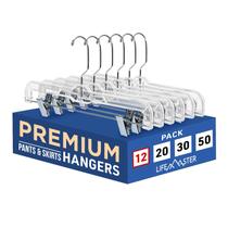 Cabides de plástico Lifemaster Clear 12 peças de 35,56 cm antiderrapantes