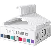 Cabides de plástico NEATERIZE, pacote com 50, brancos - Cabides para roupas
