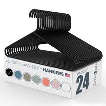 Cabides de plástico Neaties Super Heavy-Duty Black (pacote com 24)