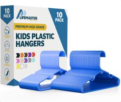Cabides de Plástico para Crianças Lifemaster 30 cm Azul, Pacote com 10 Cabides de Plástico para Crianças Lifemaster 30 cm Azul, Pacote com 10