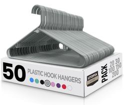 Cabides de plástico Utopia Home, pacote com 50, duráveis, economizam espaço Cabides de plástico Utopia Home, pacote com 50, duráveis, economizam espaço