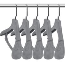 Cabides de roupa DEDU Extra Wide Plastic, pacote com 15, cinza