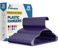 Cabides de roupa Lifemaster Heavy Duty Plastic Purple x30 Cabides de roupa Lifemaster Heavy Duty Plastic Purple x30