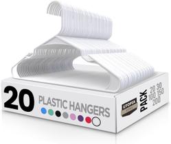 Cabides de roupa Utopia Home Plastic, pacote com 20, brancos