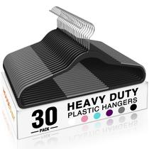 Cabides de roupas HOUSE DAY Heavy Duty Plastic, pacote com 30, pretos
