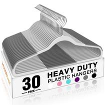 Cabides de roupas HOUSE DAY Heavy Duty Plastic, pacote com 30 unidades, cinza