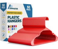 Cabides de roupas Lifemaster Plastic Heavy Duty Brown, pacote com 50