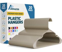 Cabides de roupas Lifemaster Plastic Heavy Duty, conjunto de 20 marfim