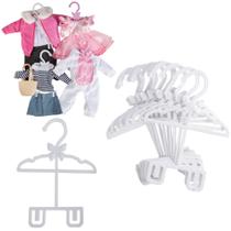 Cabides de roupas para bonecas, 12 unidades brancas para bonecas de 18 polegadas