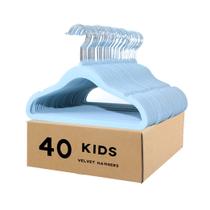 Cabides de roupas veeyidd Kids Velvet Non-Slip Blue, pacote com 40 Cabides de roupas veeyidd Kids Velvet Non-Slip Blue, pacote com 40