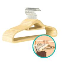 Cabides De Veludo Antideslizante Adulto Giratório Slim Aveludado Ultrafino Infantil 43x23cm