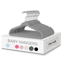Cabides de veludo BAGAIL Kids 28 cm, roupas infantis, pacote com 50 unidades, cinza Cabides de veludo BAGAIL Kids 28 cm, roupas infantis, pacote com 50 unidades, cinza