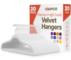 Cabides de Veludo Campior, 20 Unidades, Antiderrapantes, Capacidade de 5 kg