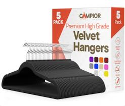 Cabides de Veludo Campior, 5 Unidades, Antiderrapantes, Capacidade de 5 kg Cabides de Veludo Campior, 5 Unidades, Antiderrapantes, Capacidade de 5 kg