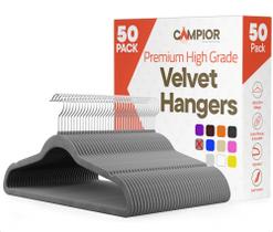 Cabides de Veludo Campior, 50 Unidades, Antiderrapantes, Capacidade de 5 kg Cabides de Veludo Campior, 50 Unidades, Antiderrapantes, Capacidade de 5 kg