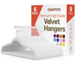 Cabides de Veludo Campior, pacote com 5, antiderrapantes, capacidade de 5 kg Cabides de Veludo Campior, pacote com 5, antiderrapantes, capacidade de 5 kg