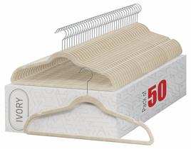 Cabides de veludo Home-it Premium, pacote com 50 unidades, marfim, antiderrapantes Cabides de veludo Home-it Premium, pacote com 50 unidades, marfim, antiderrapantes