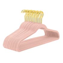 Cabides de veludo MIZGI Blush Pink, pacote com 60 unidades, resistentes e antiderrapantes Cabides de veludo MIZGI Blush Pink, pacote com 60 unidades, resistentes e antiderrapantes