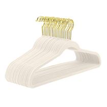 Cabides de veludo MIZGI Ivory, pacote com 40 cabides de roupas antiderrapantes