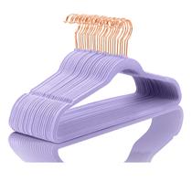 Cabides de veludo MIZGI Premium (pacote com 50) roxos claros pesados