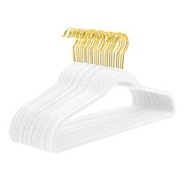 Cabides de veludo MIZGI Premium White, pacote com 60, antiderrapantes