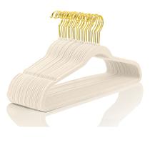 Cabides de veludo, pacote MIZGI Premium, 50 unidades de marfim pesado