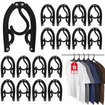 Cabides de viagem Besslly Portable Dobráveis, 15 peças de plástico preto