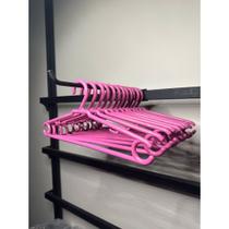 Cabides Infantil Bebê Baby Reforçado Rosa Plástico Cruzeta Roupa Resistente Premium