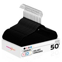 Cabides infantis de veludo HOUSE DAY, 14 polegadas, pacote com 50, pretos