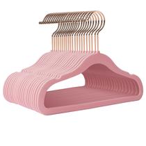 Cabides infantis Ulimart Velvet, pacote com 50, 35,56 cm, rosa antiderrapante