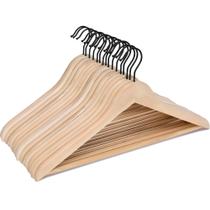 Cabides JS HANGER Wooden, pacote com 16 unidades, madeira de alta qualidade Cabides JS HANGER Wooden, pacote com 16 unidades, madeira de alta qualidade
