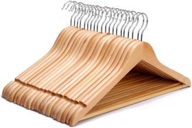 Cabides JS HANGER Wooden, pacote com 20, madeira de alta qualidade, 44,5 cm Cabides JS HANGER Wooden, pacote com 20, madeira de alta qualidade, 44,5 cm