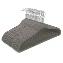 Cabides Luxo Aveludado Antideslizante Slim Cinza 20 Unidades Cabides Luxo Aveludado Antideslizante Slim Cinza 20 Unidades