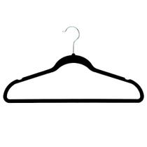Cabides Luxo Aveludado Antideslizante Slim Preto- 1 Unidade