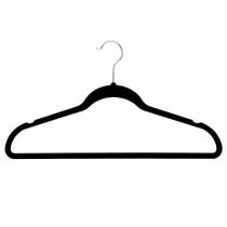 Cabides Luxo Aveludado Antideslizante Slim Preto- 1 Unidade