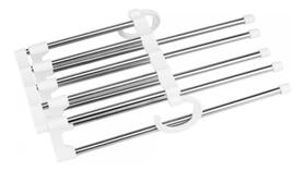 Cabides Multifuncional Para Calças Inox 5 Divisórias Branco