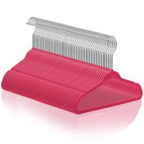 Cabides para bebês Casafield Velvet Flocked, tamanho 11, rosa - 50 unidades