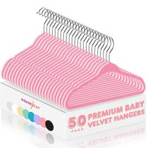 Cabides para bebês HOUSE DAY Velvet, 28 cm, pacote com 50 unidades, rosa claro Cabides para bebês HOUSE DAY Velvet, 28 cm, pacote com 50 unidades, rosa claro