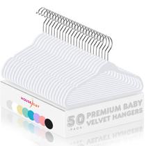 Cabides para bebês HOUSE DAY Velvet, pacote com 50, brancos, 28 cm para armário Cabides para bebês HOUSE DAY Velvet, pacote com 50, brancos, 28 cm para armário
