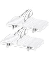 Cabides para calças AMKUFO, pacote com 30, plástico transparente de 14 polegadas com clipes Cabides para calças AMKUFO, pacote com 30, plástico transparente de 14 polegadas com clipes