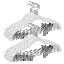 Cabides para calças SONGMICS, pacote com 20 veludo com clipes ajustáveis