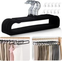 Cabides para calças WJWSKI Velvet, antiderrapantes, pacote com 20 organizadores de armário