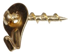 Cabides para fotos Hillman WallDog, latão autoperfurante, pacote com 4 Cabides para fotos Hillman WallDog, latão autoperfurante, pacote com 4