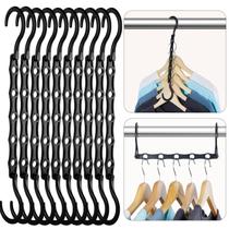 Cabides para roupas HOUSE DAY Space Saving Black, pacote com 16