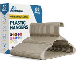 Cabides para roupas Lifemaster Plastic Heavy Duty Ivory x80