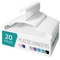 Cabides para roupas NEATERIZE, pacote com 20, plástico branco