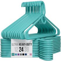 Cabides para roupas NEATERIZE Ultra Heavy Duty Plastic Aqua, pacote com 24